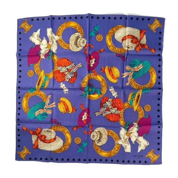 Celine Paris Cotton Scarf Hat Motif - Picture 2 of 13